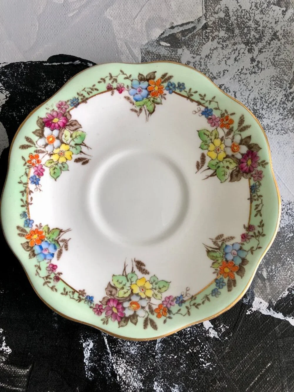 Foley China Vintage Floral Teacup and Saucer